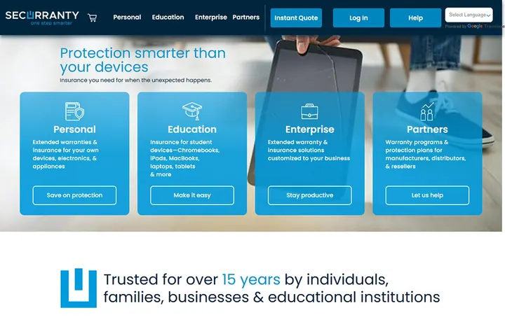 Screenshot of Securranty