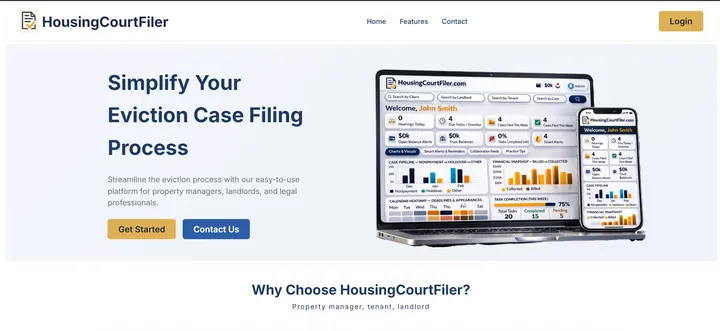 Screenshot of Housing Court Filer